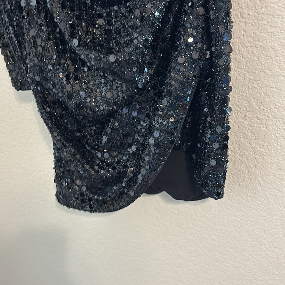 NWT NBD Sequin Dress Sz XXS in Black Mini Dress - Picture 4 of 12